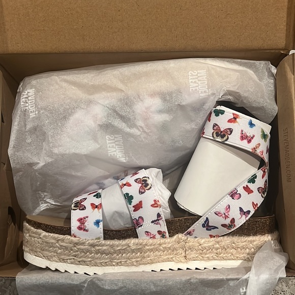 Steve Madden Kids Butterfly Print Sandals - Girl’s Size 2 New in Box - Picture 8 of 11